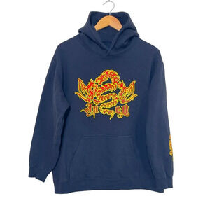 JNCO Men's XL Dragon 2 Sided Black Long Sleeve Hoodie Grunge Skate Y2K Baggy